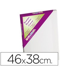 Bastidor lidercolor 8f lienzo grapado lateral algodon 100% marco pawlonia 1,8x3,8 cm bordes madera 46x38 cm