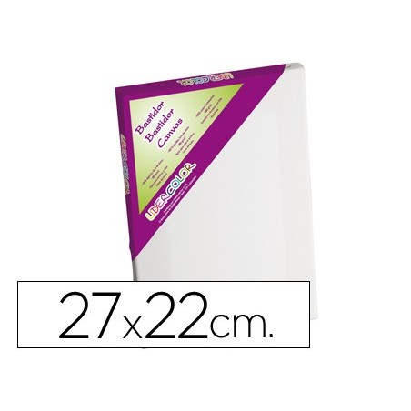 Bastidor lidercolor 3f lienzo grapado lateral algodon 100% marco pawlonia 1,8x3,8 cm bordes madera 27x22 cm