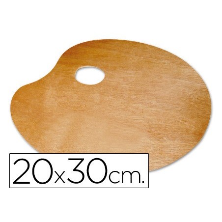 Paleta madera lidercolor ovalada tamaño 20x30 cm grosor 0,3 cm