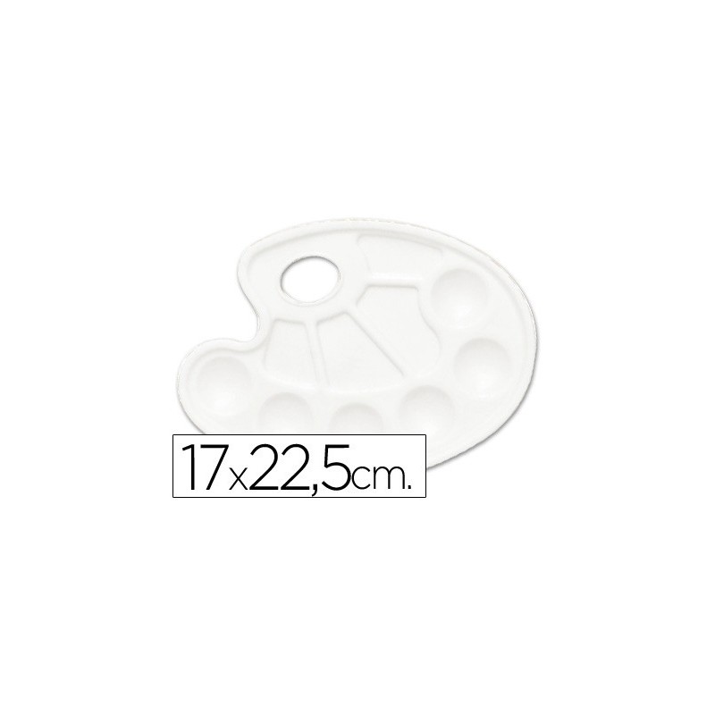 Paleta plastico lidercolor ovalada 10 huecos diestros tamaño 17x22,5cm