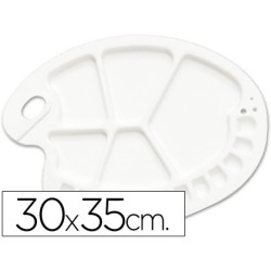 Paleta plastico lidercolor ovalada 17 huecos diestros 30x35 cm