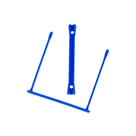 Encuadernador fastener q-connect plastico e-clips color azul caja de 100 unidades