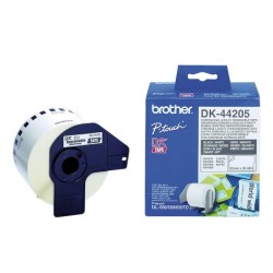 Etiqueta brother dk44205 cinta papel continuo adhesiva removible blanca 62x30,48 mt