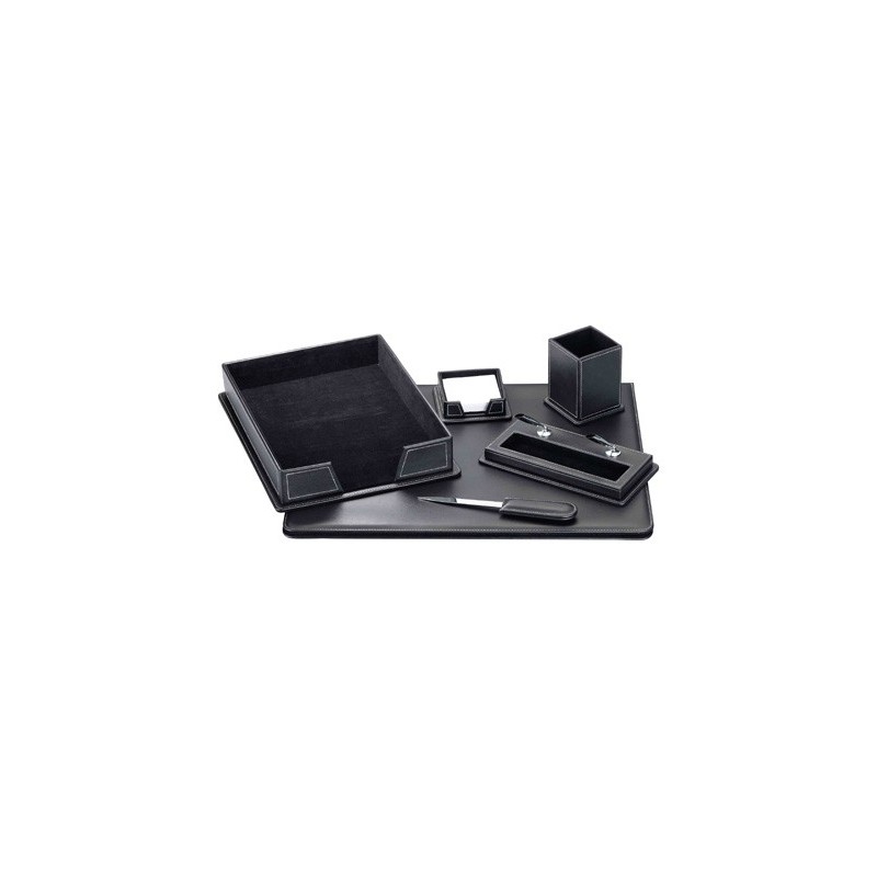 Escribania sobremesa q-connect similpiel negro juego de 6 piezas Escribania sobremesa q-connect similpiel negro juego de 6 piezas