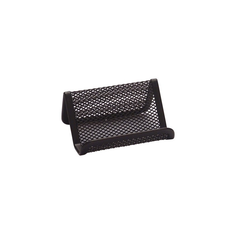 Portatarjetas q-connect metalico negro 11x7,5x5 cm