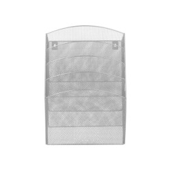 Expositor mural q-connect de pared 5 bandejas din a4 plateado 9,3x31,5x44 cm