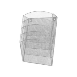 Expositor mural q-connect de pared 5 bandejas din a4 plateado 9,3x31,5x44 cm