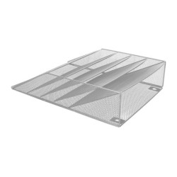 Expositor mural q-connect de pared 5 bandejas din a4 plateado 9,3x31,5x44 cm