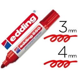 Rotulador edding punta fibra permanente 550 rojo n.2 punta redonda recargable