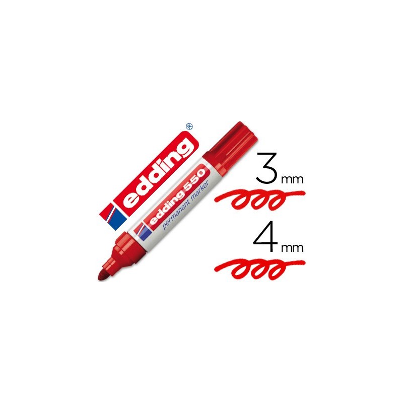 Rotulador edding punta fibra permanente 550 rojo n.2 punta redonda recargable