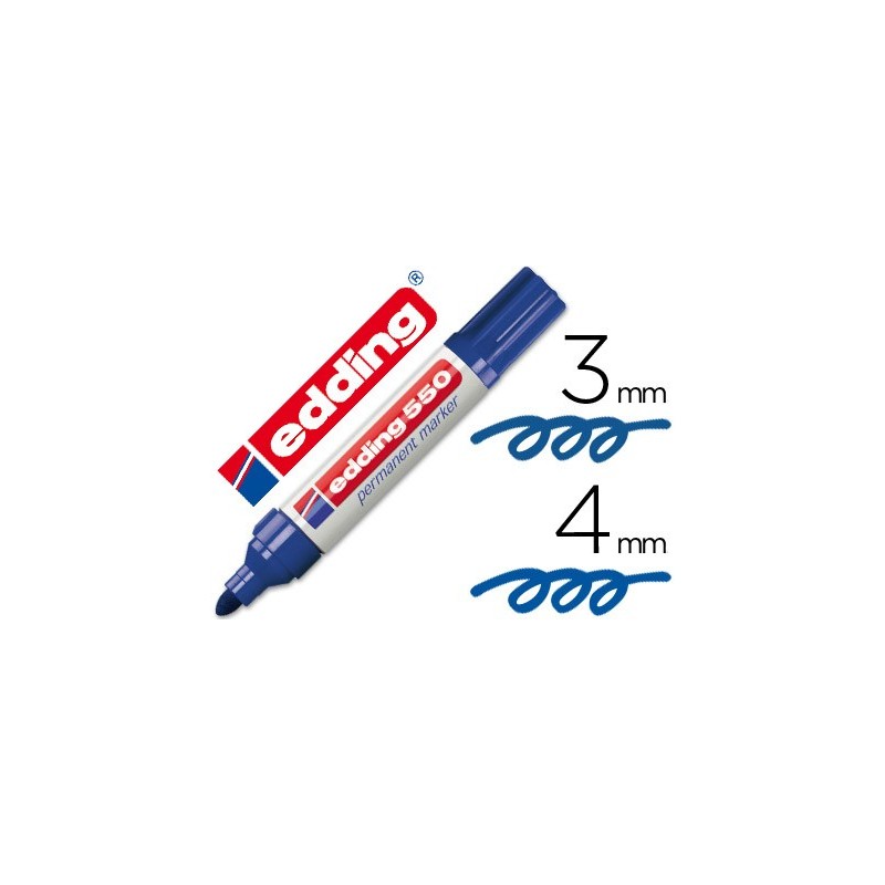 Rotulador edding punta fibra permanente 550 azul n.3 punta redonda recargable