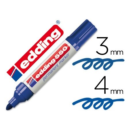 Rotulador edding punta fibra permanente 550 azul n.3 punta redonda recargable