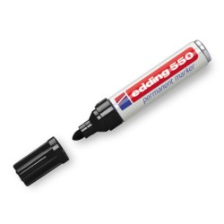 Rotulador edding punta fibra permanente 550 negro n.1 punta redonda recargable