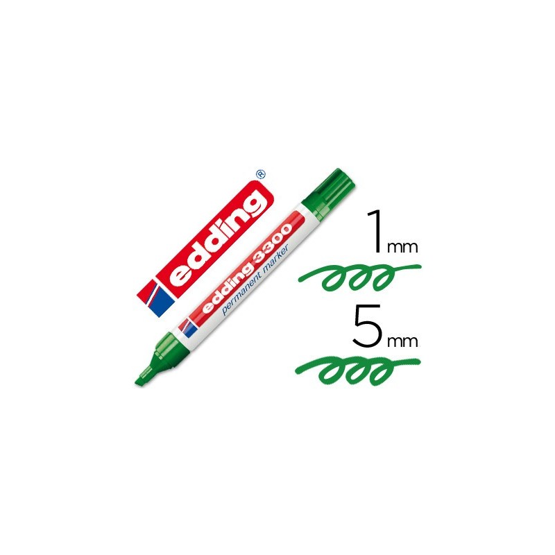 Rotulador edding marcador 3300 n.4 verde punta biselada recargable