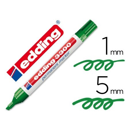 Rotulador edding marcador 3300 n.4 verde punta biselada recargable