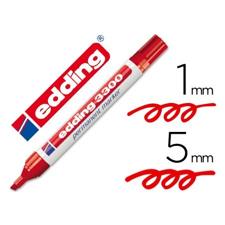 Rotulador edding marcador 3300 n.2 rojo punta biselada recargable