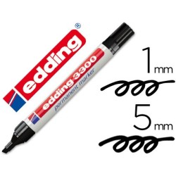 Rotulador edding marcador 3300 n.1 negro punta biselada recargable