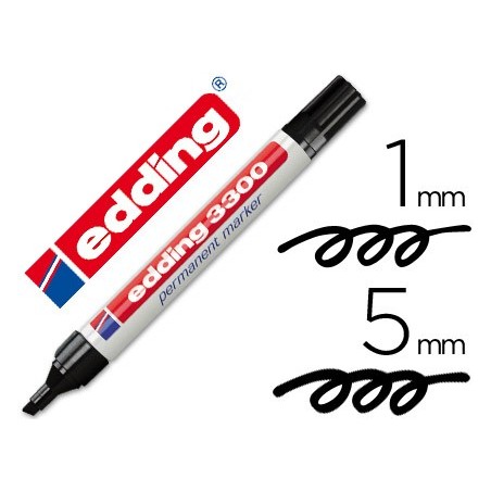 Rotulador edding marcador 3300 n.1 negro punta biselada recargable