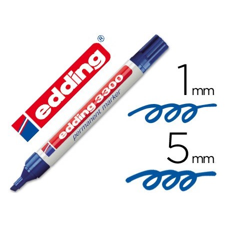 Rotulador edding marcador 3300 n.3 azul punta biselada recargable