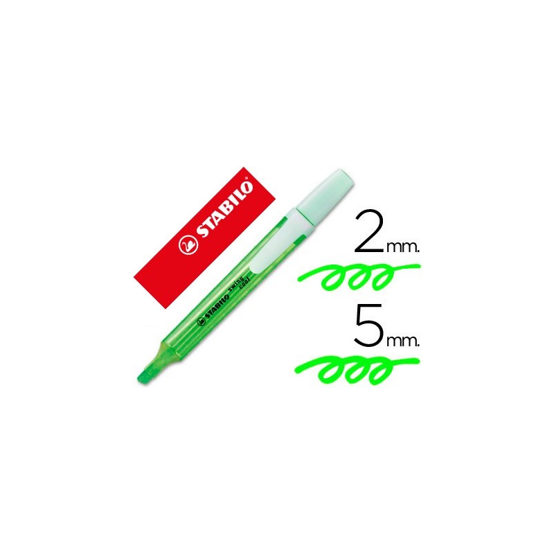 Rotulador stabilo marcador fluorescente swing cool verde
