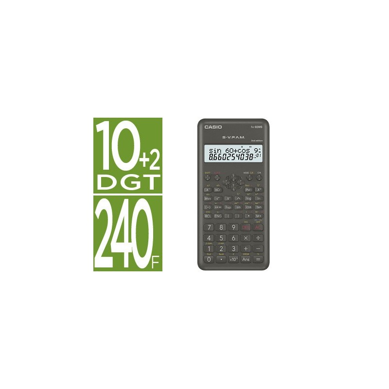 Calculadora casio fx-82msii cientifica 240 funciones pantalla de dos lineas Calculadora casio fx-82msii cientifica 240 funciones pantalla de dos lineas