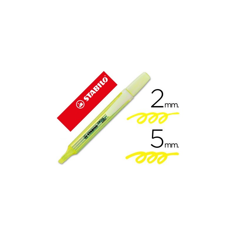 Rotulador stabilo marcador fluorescente swing cool amarillo