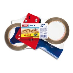 Portarrollo tesa para embalaje para rollos de 66mt x 50mm 2 rollos cinta marron
