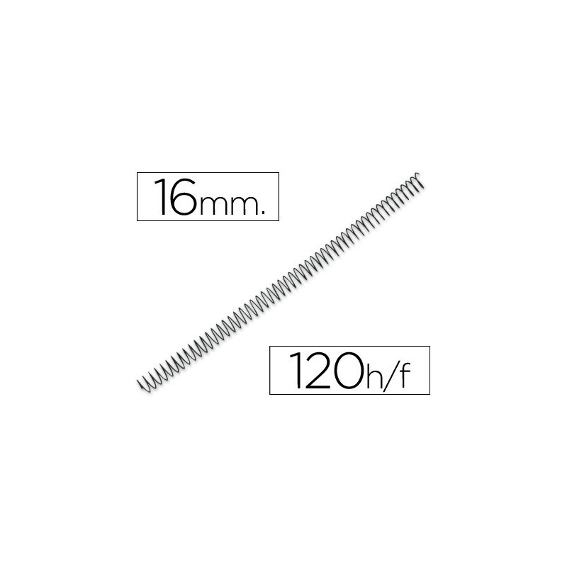 Espiral metalico yosan negro paso 64 5:1 16 mm calibre 1,20 mm