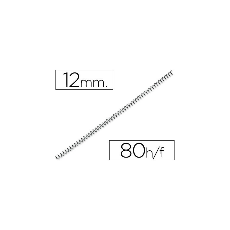 Espiral metalico yosan negro paso 64 5:1 12 mm calibre 1,00 mm