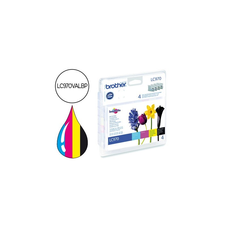Ink-jet brother lc-970 pack negro/cian/magenta/amarillo