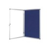 Vitrina de anuncios q-connect mural pequeña fieltro azul con puerta y marco con cerradura 72x98 cm