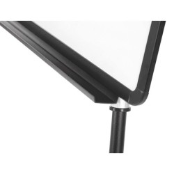 Pizarra blanca q-connect con tripode 100x70 cm para convenciones superficie laminada marco negro