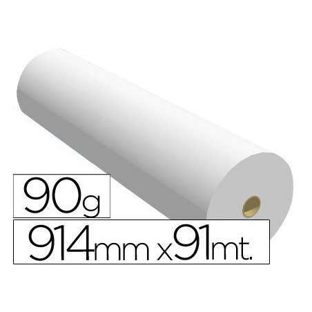 Papel reprografia para plotter 914mmx91mt 90gr impresion ink-jet