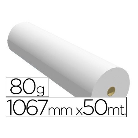Papel reprografia para plotter 1067mmx50mt 80gr impresion ink-jet