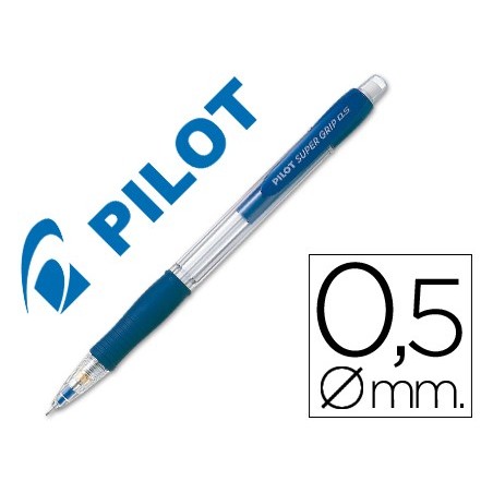 Portaminas pilot super grip azul 0,5 mm sujecion de caucho