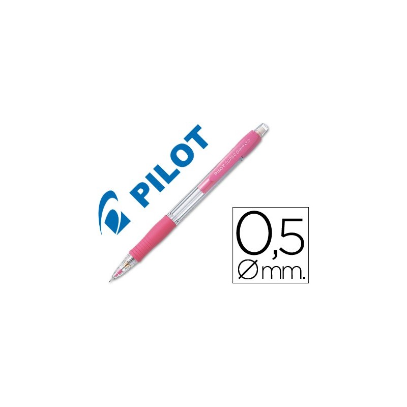 Portaminas pilot super grip rosa 0,5 mm sujecion de caucho