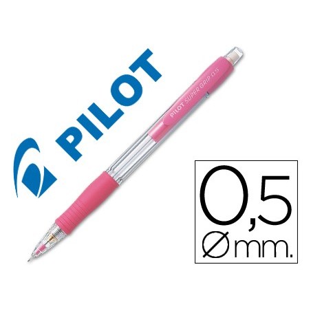Portaminas pilot super grip rosa 0,5 mm sujecion de caucho