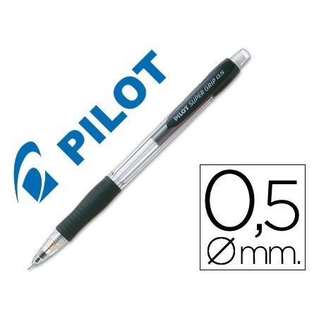 Portaminas pilot super grip negro 0,5 mm sujecion de caucho