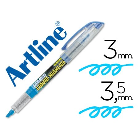 Rotulador artline fluorescente ek-640 azul punta biselada