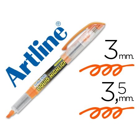 Rotulador artline fluorescente ek-640 naranja punta biselada
