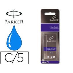 Tinta estilografica parker azul real caja de 5 cartuchos