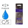 Tinta estilografica parker azul real caja de 5 cartuchos