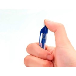 Boligrafo q-connect retractil con sujecion de caucho tinta aceite 0,7 mm color azul