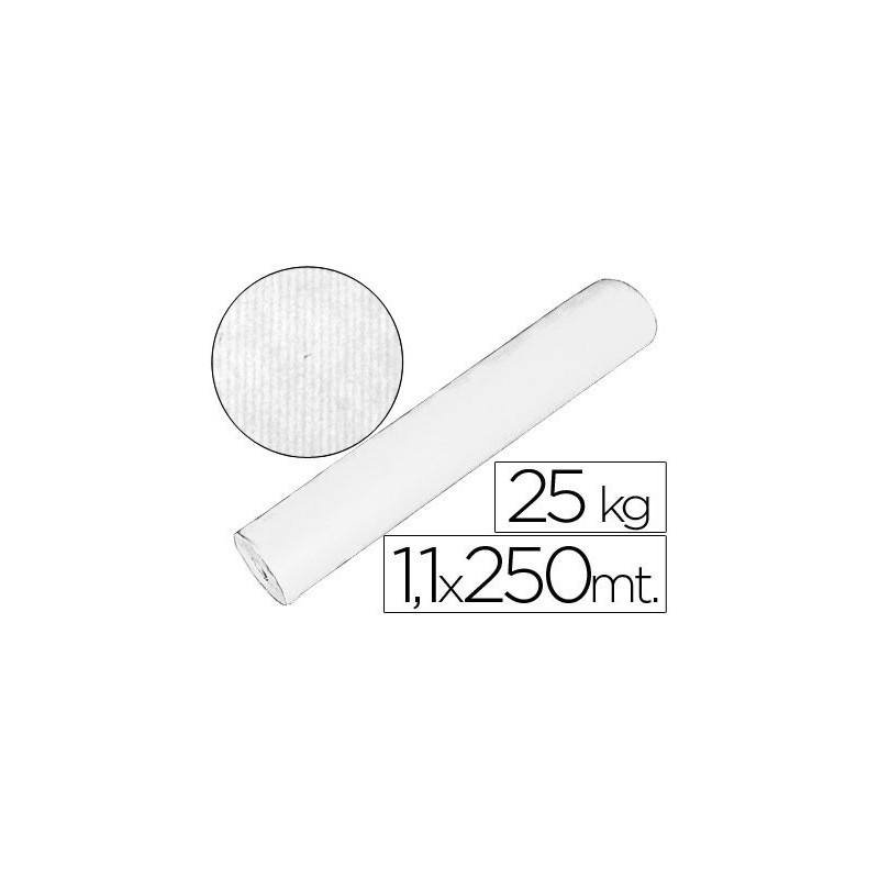 Papel kraft blanco bobina 20 kg 1,10 cm x 250 mt especial para embalaje