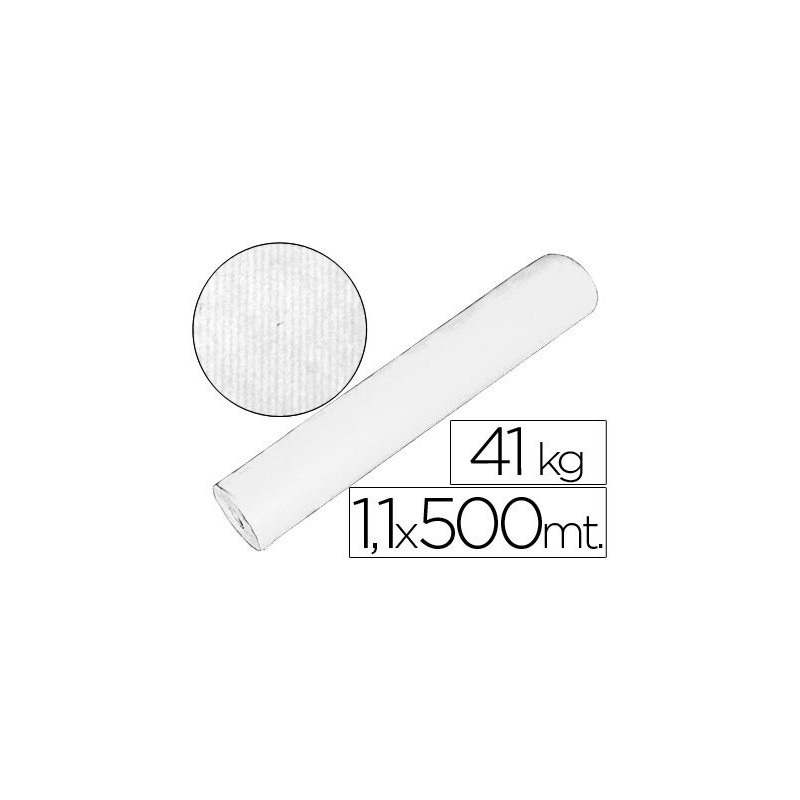 Papel kraft blanco bobina 1,10 mt x 500 mt especial para embalaje