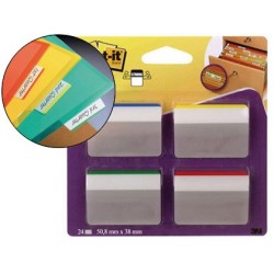 Banderitas separadoras rigidas dispensador 4 colores post-it index 686a-1 grandes 24 banderitas