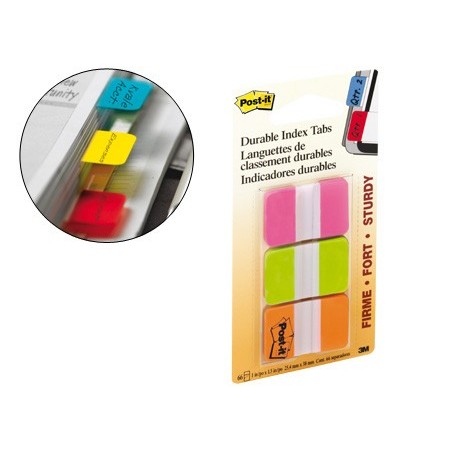 Banderitas separadoras rigidas dispensador 3 colores post-it index 686-pgo medianos22 banderitas por color
