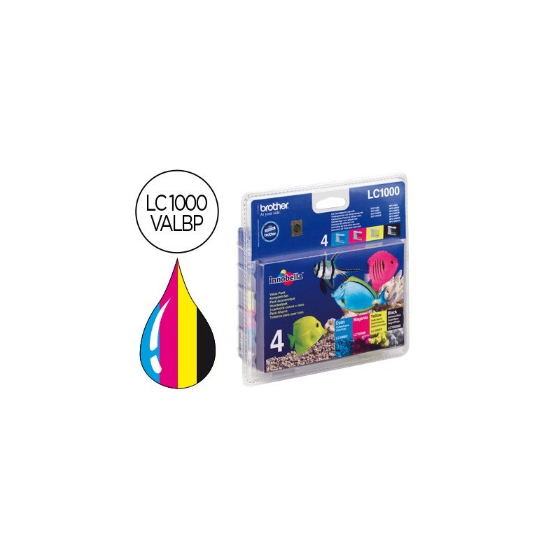 Ink-jet brother lc-1000 pack negro/cian/magenta y amarillo