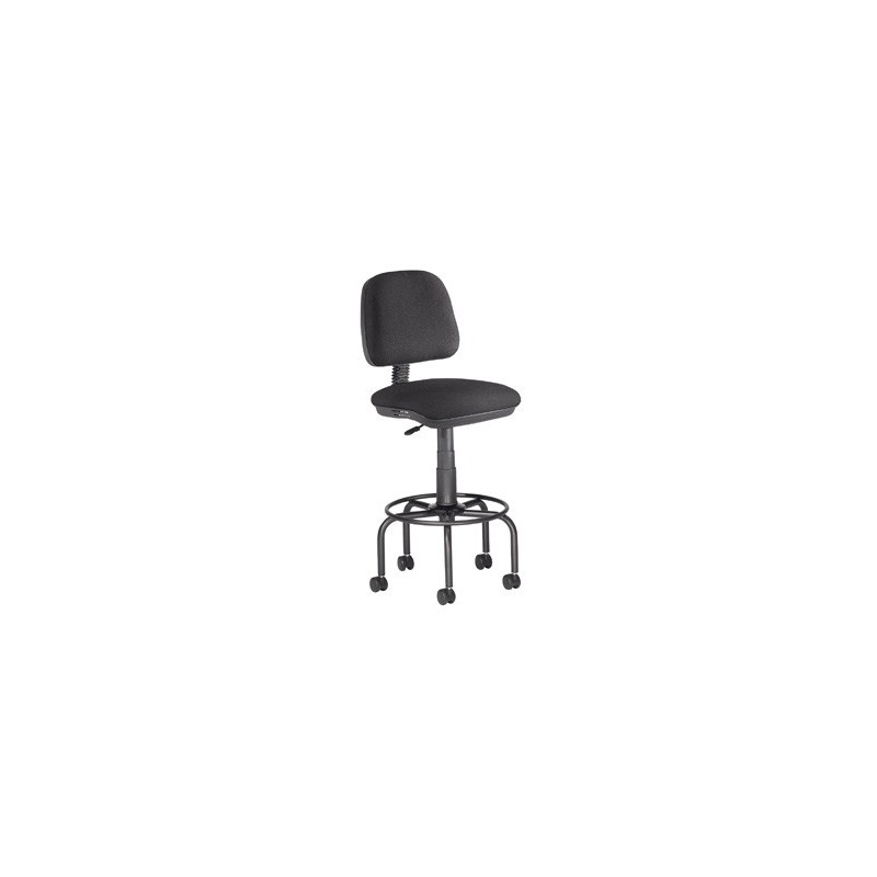 Taburete con respaldo rocada para mesa de dibujo negro regulable en altura hasta 725 mm tela ignifuga