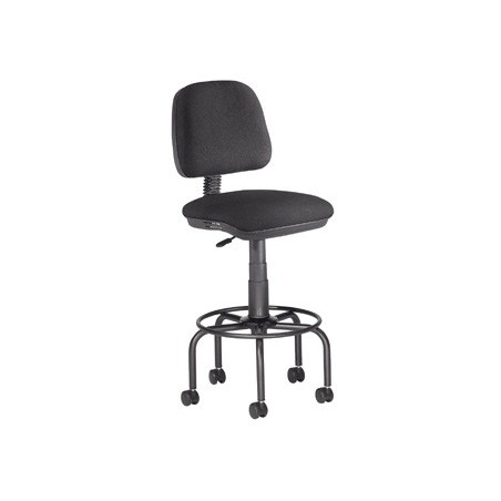 Taburete con respaldo rocada para mesa de dibujo negro regulable en altura hasta 725 mm tela ignifuga